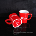 Taza personalizada taza de cerámica roja negra impresa para la bebida